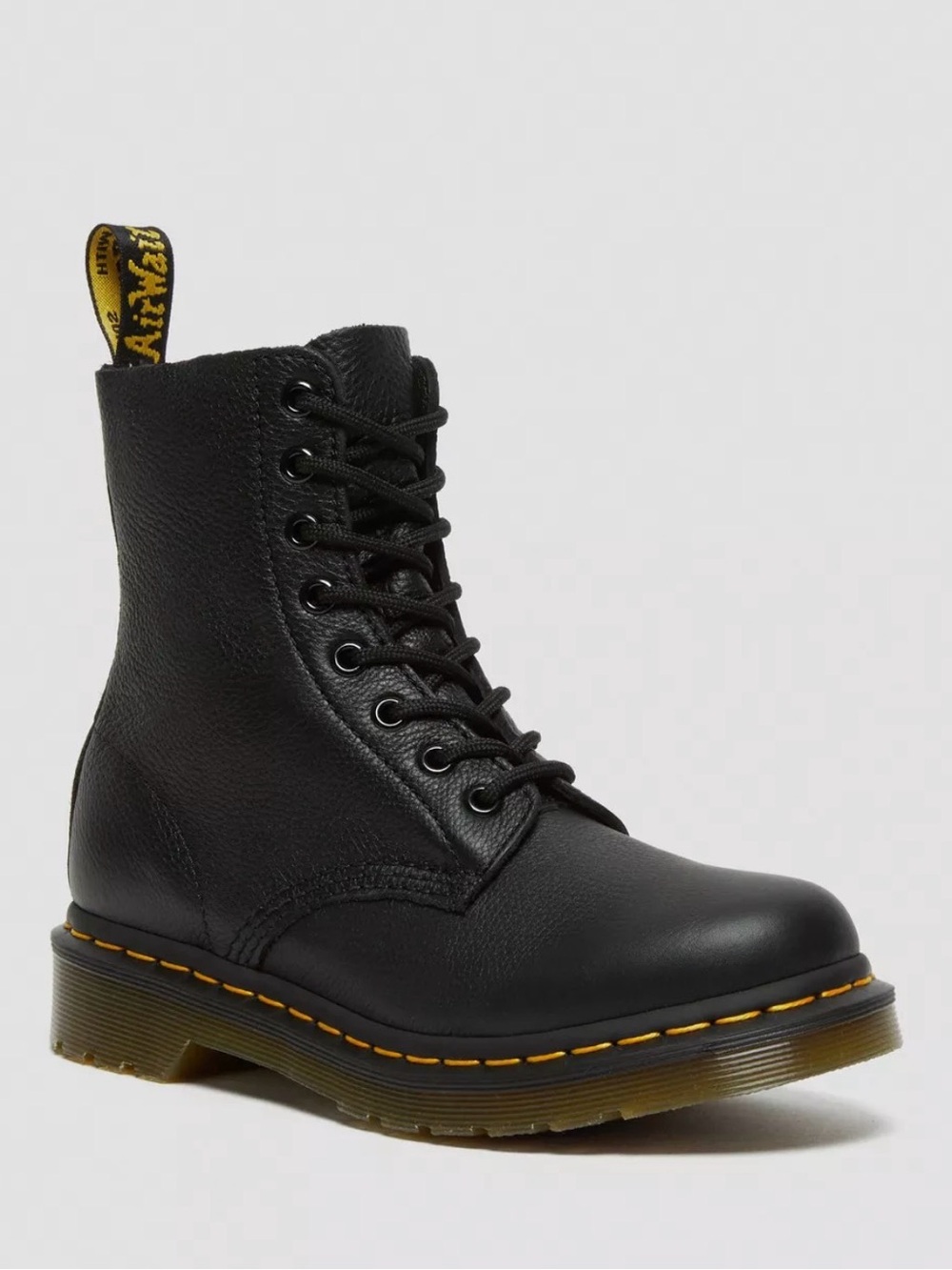 Dr Martens Doc 1460 8 Eye Pascal Virginia Pebbled Leather Lace Up Combat Boots 7